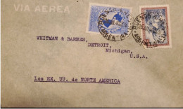 MI) 1940, ARGENTINA, AIRWAY, FROM BUENOS AIRES TO DETROIT - MICHIGAN UNITED STATES, DOUBLE CANCELLATION, PAN AMERICAN UN - Gebruikt