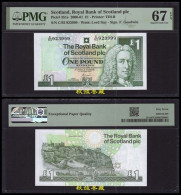 Royal Bank Of Scotland £1, (2000) , Paper, Lucky Number 999, PMG67 - 1 Pound