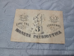 MONETA PATRIOTTICA LIRE 3 - 1848 - [ 4] Provisional Issues