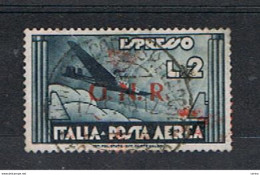 R.S.I  VARIETA': 1944  P.A. ESPRESSO - £. 2 ARDESIA  US. -  ANGOLO  DX  ASSOTIGLIATO - SBAVATURA  ROSSO - SASS. 125 - RR - Airmail