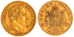 20 Francs 1863 A, Paris. 6,45 G. 900/1000. Gutes Sehr Schön. Krause/Mishler 781.1. Friedberg 573. - 20 Francs (or)