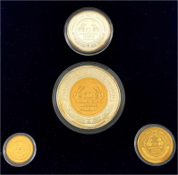 Schatulle Mit 4 Versch. Medaillen Auf 50 Jahre Deutsche Mark 1998. Feingoldmedaille 8,03 G., Feingoldmedaille 3,49 G., F - Unclassified