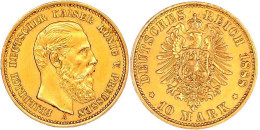 10 Mark 1888 A. Vorzüglich. Jaeger 247. - 2, 3 & 5 Mark Argent