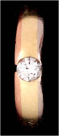 Damenring Gelbgold 585/1000 Mit Diamant, Ca. 0,24 Ct. Ringgröße 17. 5,68 G - Autres & Non Classés