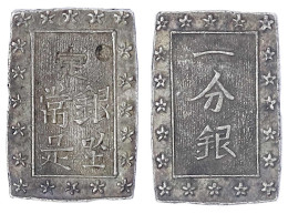 Ichi Bu Gin O.J.(1837/1854). Sakura T/r. Hane Gin. Revers Chines. Chopmark. Gutes Vorzüglich, Schöne Patina. Hartill 9.8 - Japon