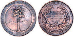 Bronzemedaille 1878 Von Wiener, Brüssel. 100 Jahre Gesellschaft Für Kunst Und Wissenschaft Batavia. 60 Mm. Sehr Schön/vo - Indes Néerlandaises