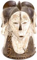 Gabun: Helmmaske, Sogen. "Ngontang" Der Fang-Stämme (Bulu, Ntumu, Betsi Und Kwele). Holz, Leder Und Kaolin. Höhe 36 Cm.  - Other & Unclassified