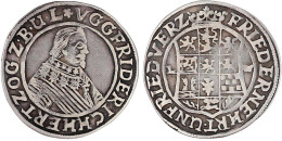 1/8 Taler O.J. LW, Clausthal. Brustbild Mit Kragen. Sehr Schön, Sehr Selten. Welter 1425. Fiala -. Knigge 2141. Knyphaus - Gold Coins