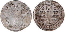 2 Mariengroschen 1727 E.P.H. Zellerfeld. Wilder Mann. Vorzüglich/Stempelglanz, Min. Zainende, Selten In Dieser Erhaltung - Gold Coins