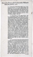 Gedruckter Protokollauszug, Mainz 5. Mai 1760. Über Die Versorgung Der Kriegstruppen. III - Goldmünzen