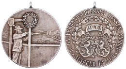 Tragbare Silbermedaille 1909. 18. Gauverbandsschiessen Hessen-Nassau. 40 Mm; 25,96 G. Sehr Schön/vorzüglich - Other & Unclassified