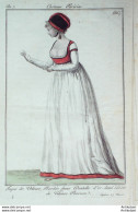 Gravure De Mode Costume Parisien 1799 N°  86 (An 7) Toque De Velours - Etchings