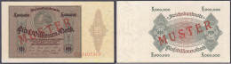 5 Mio. Mark 1.6.1923. Mit Rotaufdruck „Muster“ Auf Vs. Und Rs., Serie C. I, Farbunterschiede Durch Kassenkuvert. Rosenbe - Autres & Non Classés