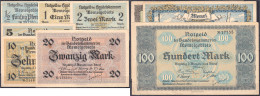 9 Notgeldscheine Der Handelskammer, 22.2.1922. 1/2, 1, 2, 5, 10, 20, 50, 75 U. 100 Mark. Komplette Serie. Meist II Bis I - Sonstige & Ohne Zuordnung