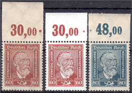 60 Pf. + 80 Pf. Heinrich Von Stephan 1924, Kompletter Oberrandsatz In Postfrischer Luxuserhaltung, Dabei Auch 60 Pf. Ges - Sonstige & Ohne Zuordnung