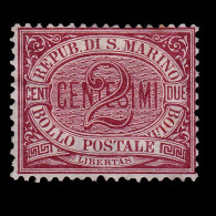 SAN MARINO STAMP.1895.NUMERAL.2c.SCOTT 3.MNG - Ungebraucht