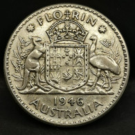 1 FLORIN ARGENT 1946 GEORGE VI AUSTRALIE / AUSTRALIA SILVER - Florin