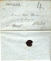Schweiz Suisse 1842: Lettre Pliée De SONVILIER Pour Chiètres Près Morat (Kerzers Bei Murten) - ...-1845 Voorlopers