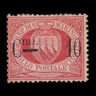 SAN MARINO STAMP.1892.COAT ARMS.10c On 20c.SCOTT 27 MH - Unused Stamps