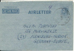 Australia Aerogramme Sent To Germany 11-3-1951 - Postwaardestukken