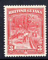 British Guiana 1934-51 KGV Pictorials - 3c Gold Mining - P.12½ - HM (SG 290) - Britisch-Guayana (...-1966)