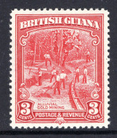 British Guiana 1934-51 KGV Pictorials - 3c Gold Mining - P.12½ - HM (SG 290) - Guayana Británica (...-1966)