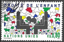 O.N.U. GENEVE - 1991 - DIRITTI INFANZIA  - F. 0,80 - USATO (YVERT 210 - MICHEL 202) - Used Stamps