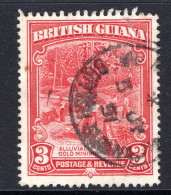 British Guiana 1934-51 KGV Pictorials - 3c Gold Mining - P.12½ X 13½ - Used (SG 290a) - British Guiana (...-1966)