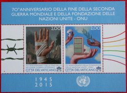 70 Years Of The End Of The Second World War 2015 Mi 48 1838-1839 Yv 1702 POSTFRIS / MNH / ** VATICANO VATICAN - Ungebraucht