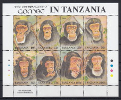 Tanzania - Primates - CHIMPANZES - BL - MNH - Chimpanzees