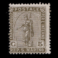 SAN MARINO STAMP.1922.5c Olive Grn .SCOTT 35.MNH - Unused Stamps