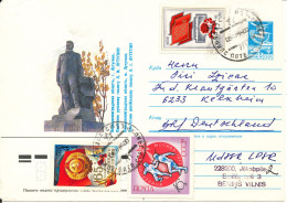 USSR (Latvia) Uprated Postal Stationery Cover Sent To Germany 8-7-1986 Topic Stamps - Brieven En Documenten