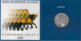España Spain Cartera Oficial 2000 Moneda 2000 Ptas Plata V Cent Carlos V FNMT - Mint Sets & Proof Sets