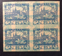 1919  Czechoslovakia - Hradcany At Castle- Prague Castle - Variety, Double Color Printing - Unused ( Mint Hinged ) - Neufs