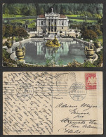 SE)1922 GERMANY, POSTCARD ETTAL PALACE, LINDERHOF, COAT OF ARMS, CIRCULATED FROM MUNICH TO ITALY, VF - 1922-1923 Local Issues