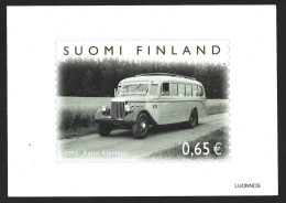 Black Photo Of The €0.65 Stamp From Finland With An Old Mercedes Passenger Car, Sent To The Press Before The Launch. Rar - Bus