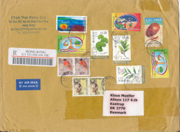 Hong Kong Registered Cover Sent Air Mail To Denmark 27-10-2009 Topic Stamps Big Size Cover 2 Stamps Are Damaged - Covers & Documents