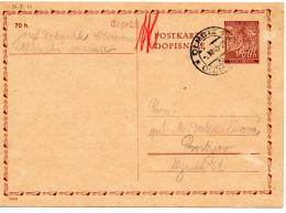 63246 - Deutsches Reich / Böhmen Und Mähren - 1940 - 60h GAKte OLMUETZ -> Prostejov, M Gefaengnis-ZensStpl - Lettres & Documents