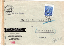 63255 - Deutsches Reich / Böhmen Und Mähren - 1944 - 2,50K Hitler EF A Bf M Dt Zensur BRUENN -> Schweiz - Covers & Documents