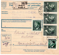 63259 - Deutsches Reich / Böhmen Und Mähren - 1944 - 3@30K Hitler MiF A PaketKte PRAG -> NESAMISLITZ - Cartas & Documentos