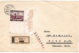 63274 - Deutsches Reich / Böhmen Und Mähren - 1942 - 6K Budweis EF A R-Bf TURNAU -> WIEN - Brieven En Documenten