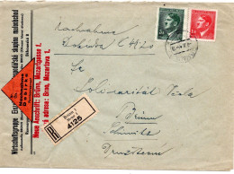 63280 - Deutsches Reich / Böhmen Und Mähren - 1941 - 5K Hitler MiF A OrtsR-NN-Bf BRUENN - Cartas & Documentos