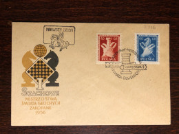 POLAND FDC COVER 1956 YEAR DEAF PEOPLE CHESS HEALTH MEDICINE STAMPS - FDC