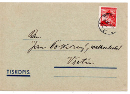 63307 - Deutsches Reich / Böhmen Und Mähren - 1939 - 20h Lindenzweig EF A DrucksKte PREROV -> Vsetin - Lettres & Documents