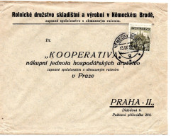 63323 - Deutsches Reich / Böhmen Und Mähren - 1939 - CSR 1,60Kcs Kutna Hora EF A Bf NEMECKY BROD -> Praha - Brieven En Documenten