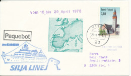 Finland Ship Cover Paquebot M/S Ilmatar Silja Cruises Line Visit Kiel 29-4-1978 Sent To Germany - Covers & Documents