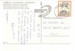 CARTOLINA SALZBURG PER ITALIA CON ANNULLO TARGHETTA - Covers & Documents