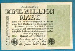 1000000 Mark 9.8.1923 Serie BM Wmk. Gitter Mit 8 - 1 Million Mark