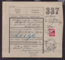 DDFF 764 -- Formule De Colis Militaire - TP Chemin De Fer Coupé En Deux Cachet Postal BURCHT 1939 - Documenti & Frammenti