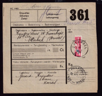 DDFF 765 -- Formule De Colis Militaire - TP Chemin De Fer Coupé En Deux Cachet Postal KOERSEL - 1er Jour 2 IX 1939 - Documentos & Fragmentos